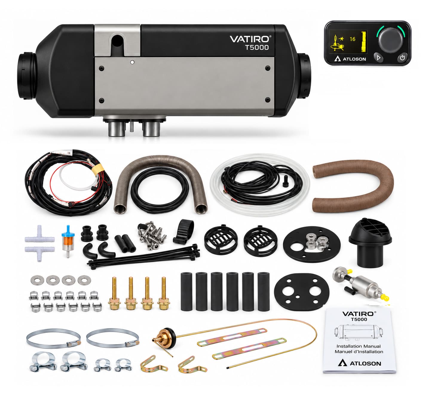 ATL5001 · T5000 Heater Kit, Air Heater, 5kw, 12v, Diesel, Controller LCD - BT