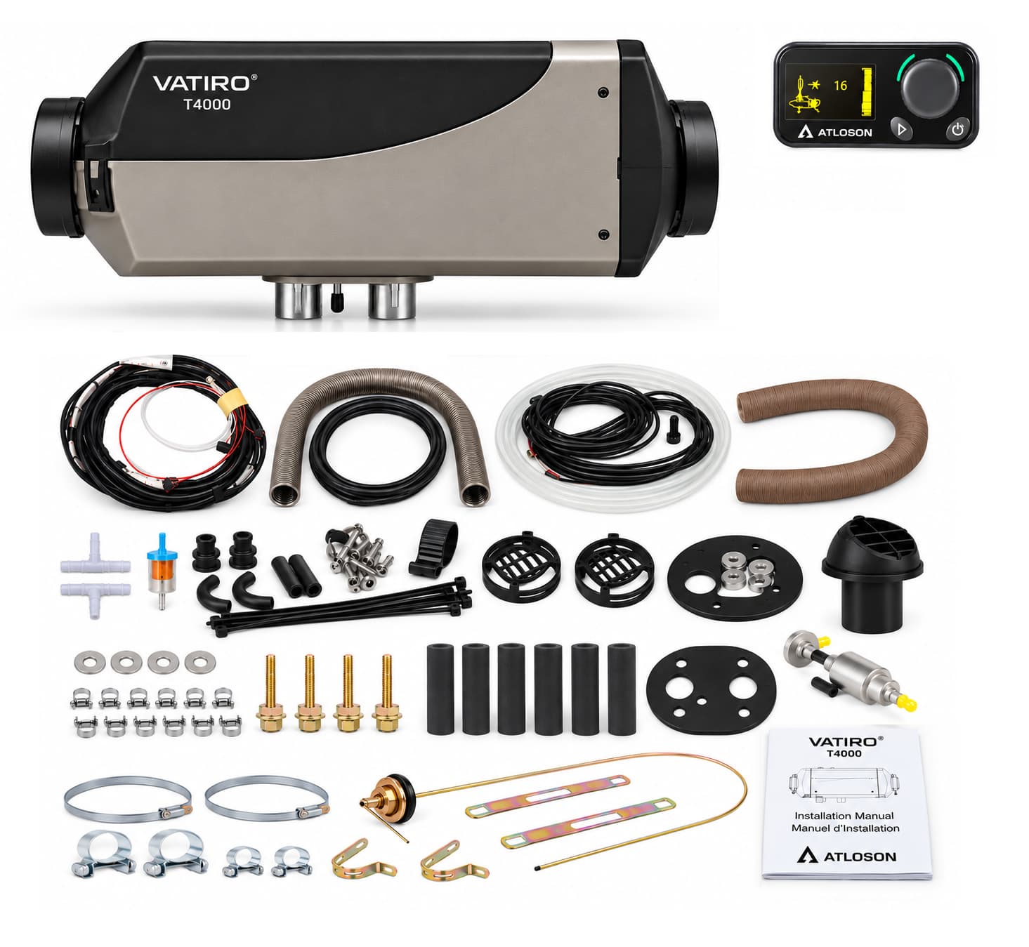 ATL4001 · T4000 Heater Kit, Air Heater, 4kw, 12v, Diesel, Controller LCD - BT