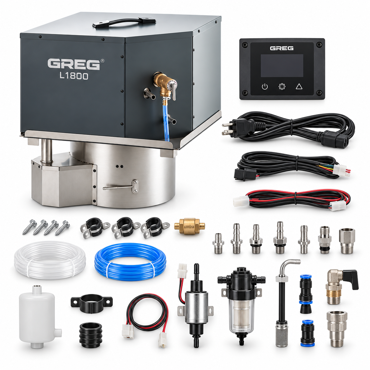 L1800 Water Heater kit, 18 L Diesel + Electric 12V / 120V - Digital Control
